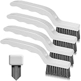 AONEZ 4 Pcs V-Shaped Grout Cleaner Brush Set, White | Effortless Tile Cleaning, Seamless Bristles, Ergonomic Design Handle, Wide Application, Force Application Point on Handle