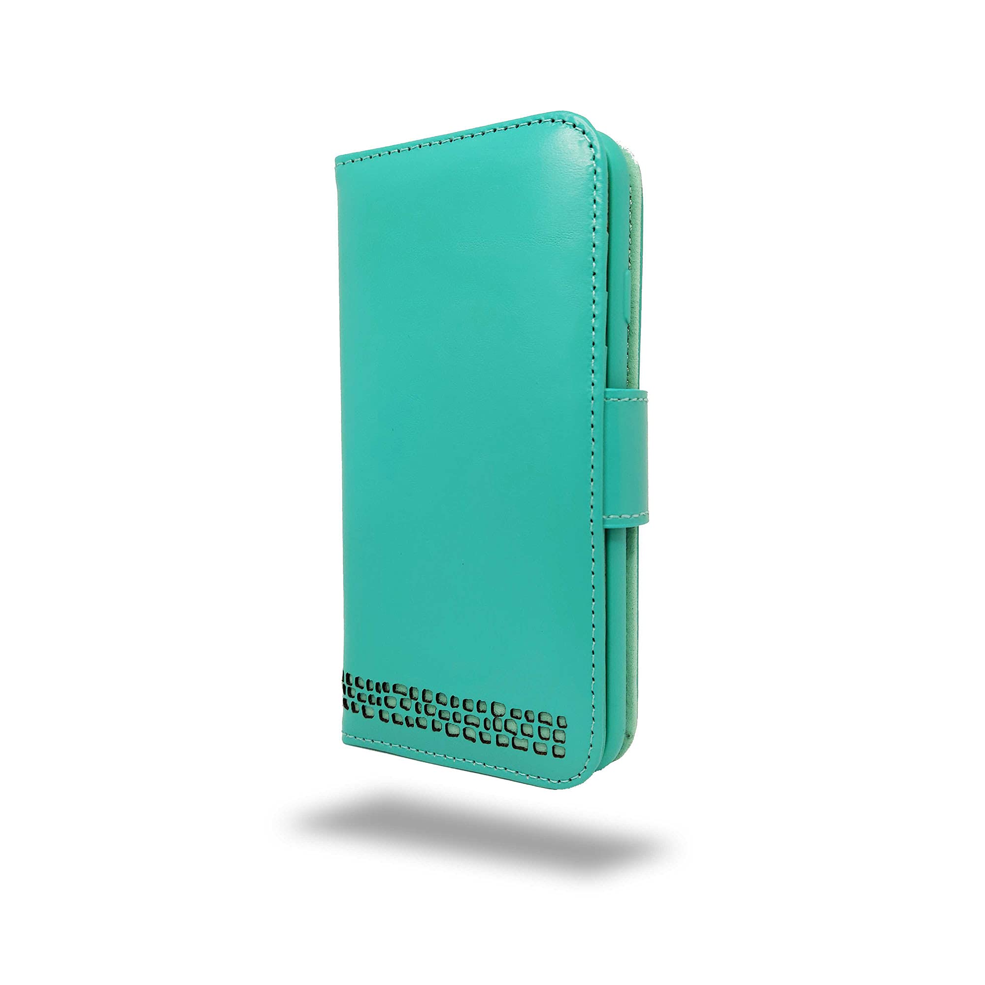 Ed Hicks iPhone XR Wallet Case for Women | Premium Genuine Leather | Secure Closure | Ideal for Right Handed Users | Avoids Card Corruption | Turquoise Blue