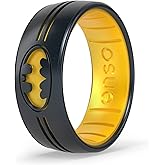 Enso Rings DC Comics Collection - Etched Silicone Ring - Comfortable, Breathable, and Safe - Batman, Superman, The Flash, and Wonder Woman