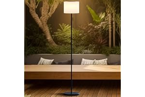 GGII Solar Outdoor Floor Lamp, Solar Powered Outdoor Lamp for Patio Waterproof, Dimmable Outdoor Lamps Cordless Battery Operated USB Rechargeable, RGB Color LED Outdoor Lamp for Yard Garden Lawn (D)