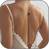 Sexy Back Chain for Women Bridal Wedding Backdrop Necklaces Crystal Pearl Back Necklace for Backless Dress Simple Summer Body Chain Jewelry