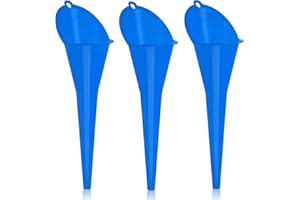 KarZone Funnel - Round Kitchen Funnel for Filling Bottles, Jars & Containers - Automotive Oil Funnel for Gas, Lubricants and Fluids (12.0 Fluid Ounces, Oval, 3, BlueFunnel)