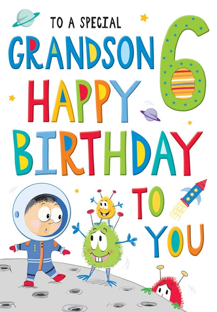 Regal Publishing Juvenile Birthday Card Age 6 Grandson - 9 x 6 inches, C80578,White