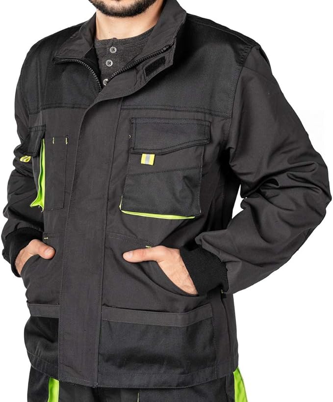 Mazalat Mens Work Jacket, Heavy Duty Work Utility Coat, Multi Pockets