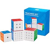 Speed Cube Set, Meilong 2x2 3x3 4x4 5x5 Stickerless Speed Cubes Bundle with Gift Box (2-5 Speed Cube Set)