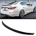 JDM EAU Style Painted Gloss Black Trunk Lid Spoiler Wing Compatible for 2014-2023 Infiniti Q50