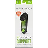 Sof Sole Plantar Fascia Insoles (FSA&HSA Eligible) - 3/4 Length, Gel in Heel- Support in Arch, For Women