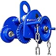 FITHOIST Manual Chain Trolley 1 Ton, 2200LBS Capacity Adjustable Gantry Crane Trolley, Fits I-Beam Flange Width 3” to 5”, Heavy-Duty Hoist Trolley with Hand Pull Chain for Industrial and Warehouse