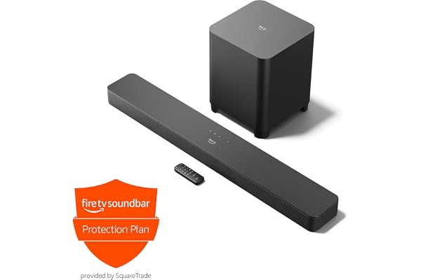 Introducing Amazon Fire TV Soundbar Plus with subwoofer with 2-Year Protection Plan