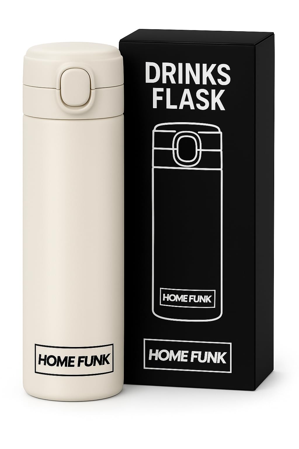 HOMEFUNK Flask for Hot Drink Hot Water Flask Insulated Thermal Mug Stainless Steel Leakproof Thermal Water Bottle(Sky White)