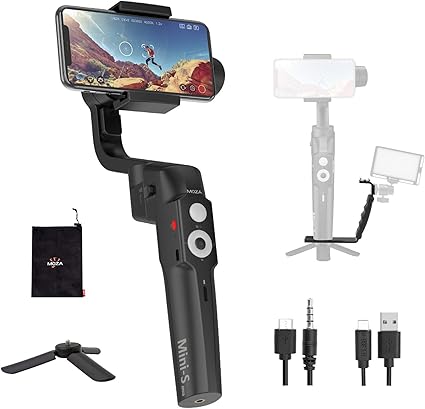 Amazon スマホスタビライザー Moza Mini S スマートフォン用3軸手持ちジンバル 折りたたみ式ジンバル 日本語説明書とミニ三脚付き 新品登場 最大260g Iphone Android対応 スローモーション 日本語サポート モザ Moza 自撮り棒