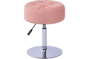 Durfii Adjustable 360° Swivel Vanity Stool with Velvet for Makeup Room, Bathroom, Living Room and Ottoman