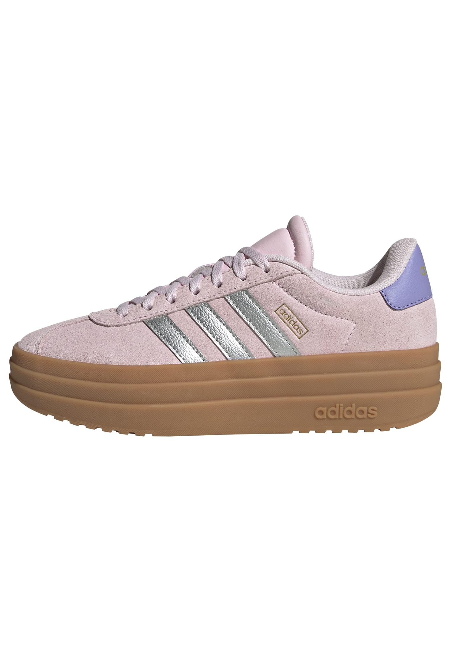 Adidas Unisex VL Court Bold Shoes (Big Kid) Clear Pink/Silver Metallic/Gold Metallic 6 Medium Image