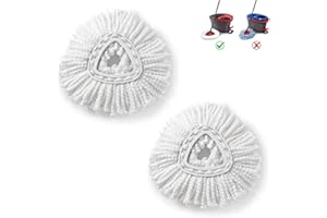 FabDay 2 Pack EasyWring Spin Mop Head Refill 360 Degree Easy Cleaning Microfiber Mop Pad Replacement