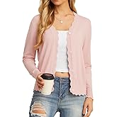 GRECERELLE Women's Long Sleeve V-Neck Button Down Cardigan Knit Shrugs Sweater