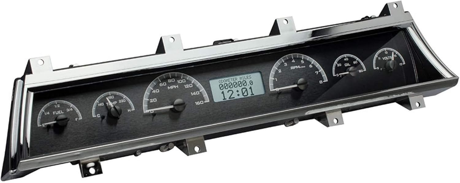 Dakota Digital Dash Analog Gauges 66 67 Chevy Chevelle EL Camino Black Alloy White VHX-66C-CVL-K-W