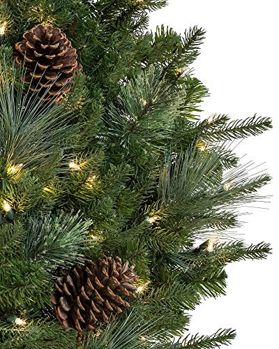 Balsam Hill Mixed Evergreen Prelit Artificial Christmas Garland, 9 Feet, Clear LED Lights