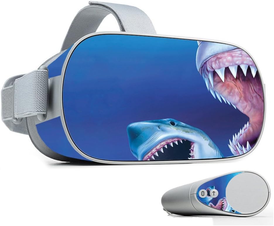 MightySkins Skin Compatible with Oculus Go Mobile VR - Great Whites | Protective, Durable, and Unique Vinyl Decal wrap Cover | Easy to Apply, Remove, and Change Styles | Made in The USA