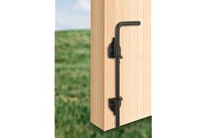 XIUYING FENG 12" Cane Bolt Heavy Duty Gate Drop Rod, Hardware Ground Latch Gate Stopper Gate Hardware, Solid Steel Cane Bolts for Wood Fences PVC Vinyl Metal Gates Fences Doors (Black Finish 1 Pack)