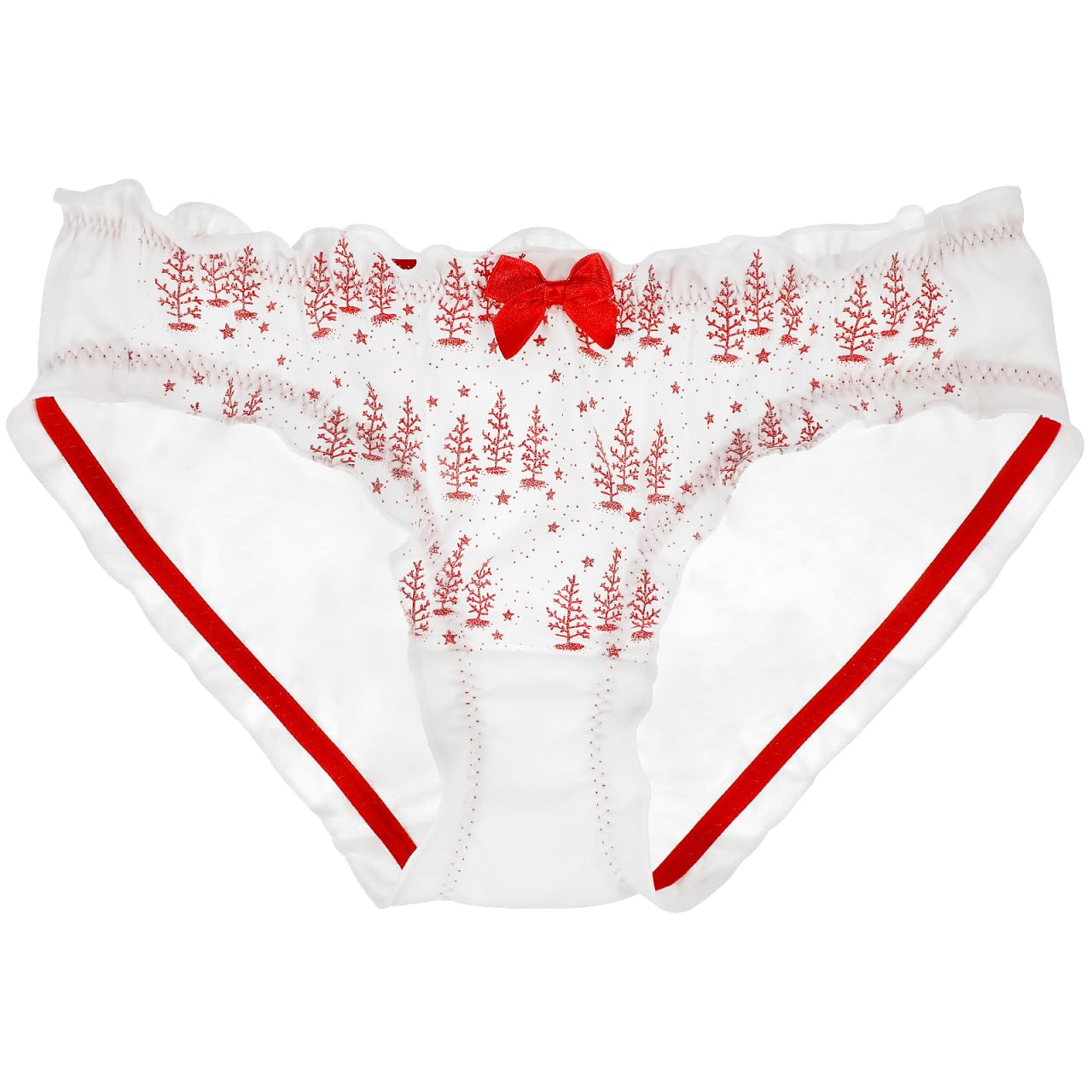 Christmas Women Underwear Ladies Christmas Knickers Tree Printed Bikini Brief Panties For Xmas Party Holiday-L