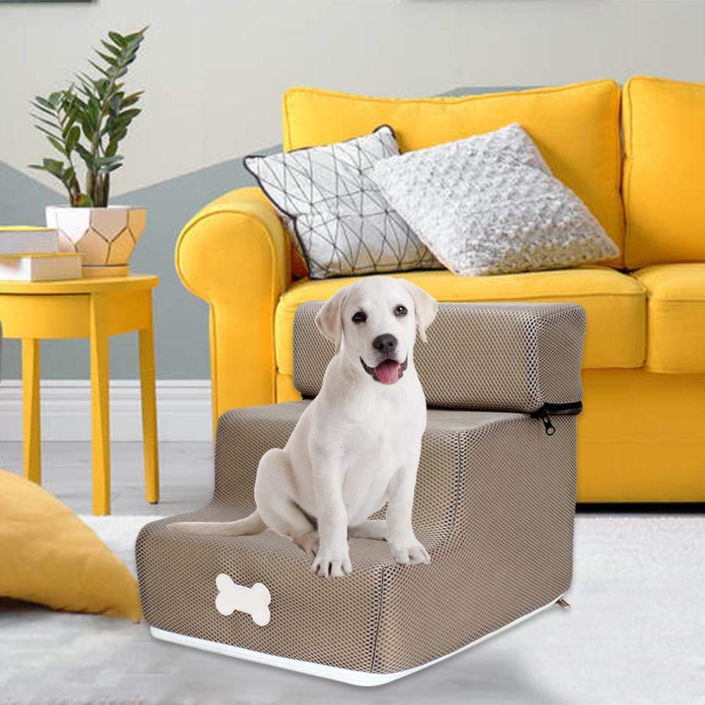 Scaletta Per Cani E Gatti Potuem - 3 Gradini Con Rivestimento Lavabile | Ideale Per Divano E Letto | 60x40.5x41 Cm - Foto 2