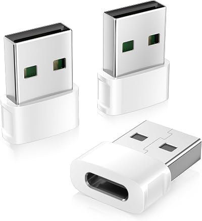 USB-C Female to USB-A Male Adapter 3Pack Charging Block