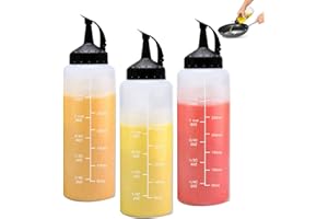 ORIJOYNA 12 oz Refillable Squeeze Bottles with Twist-On Cap Lids - Ideal for Hot Sauces, Barbecue Sauce, Oil, Salad Dressings