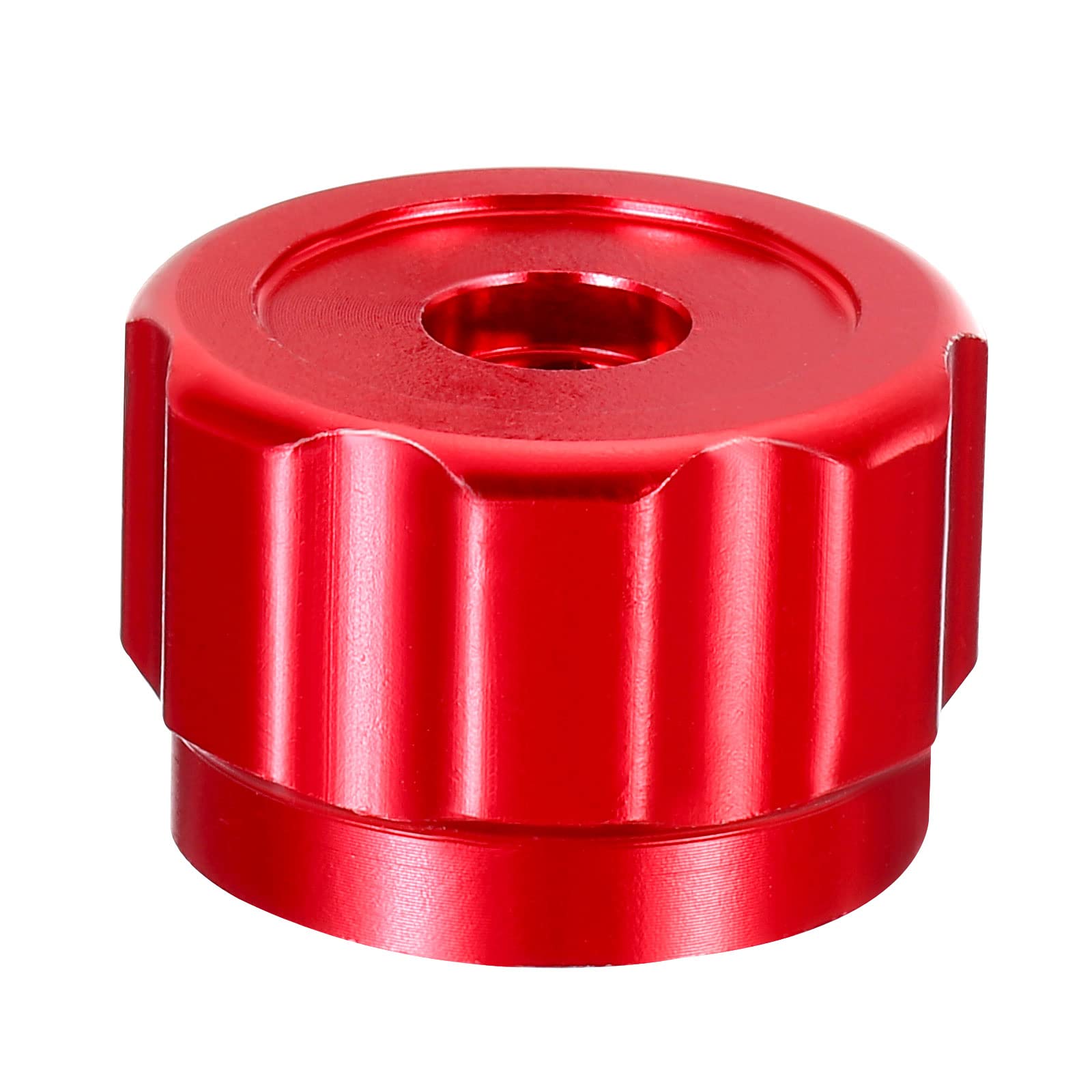 PATIKIL Round Wheel Handle, Faucet Handles Refrigerant Manifold Gauges Knob Square Broach Handwheel Replacement, Aluminum Alloy Red
