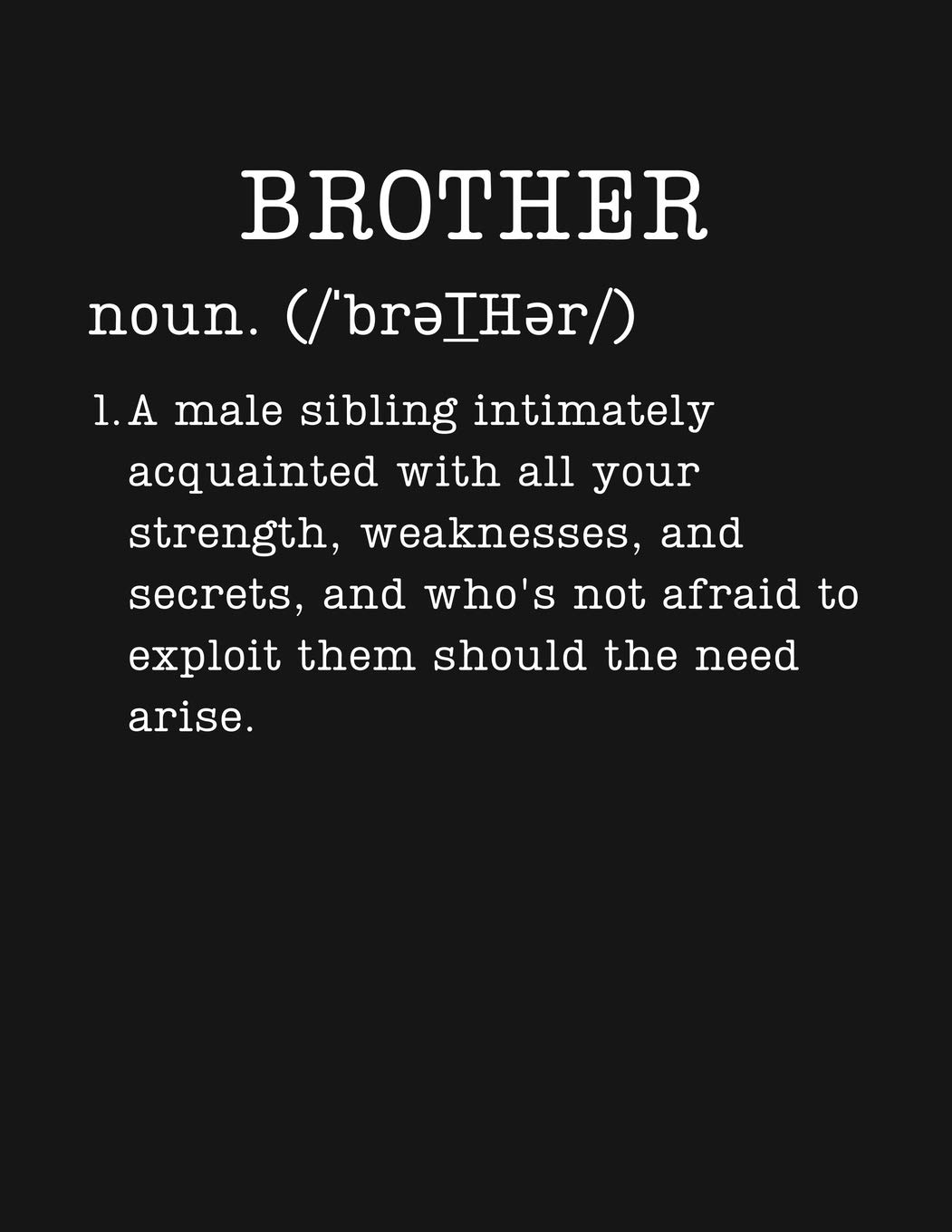 Brother Gifts For Siblings Weekly Planner A 52 Week Calendar Definition Humor Fun Planners Publishing Amazon In Books