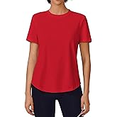 PINSPARK Soft Workout Tops for Women Short Sleeve UV Protection Shirt Quick Dry Athletic Hiking Travel Basic Tee Shirts