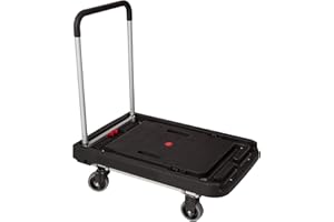 Magna Cart Foldable Dolly Wagon, Rolling Platform Hand Truck with Wheels, 500 Lbs, Black - Heavy-Duty Utility Trolley for Gro