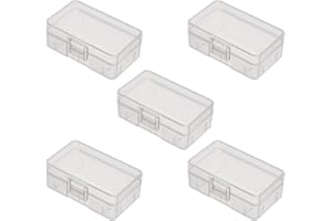 Fielect 5Pcs 9V Battery Storage Case, Battery Organizer for 9V Battery Multipurpose Battery Storage Box Holder Case Transpare