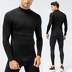 Men's Black Compression Shirt Long Sleeve Athletic