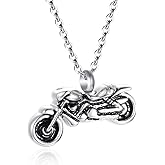 Motorcycle Cremation Pendant for Ashes Memorial Stainless Steel Necklace Ashes Holder Urn Keepsake Jewelry for Men Women