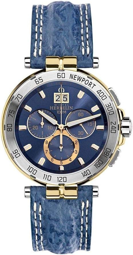 Men's Watch Michel Herbelin - 36656/T35 - Newport - Chronograph - Date - Leather Band