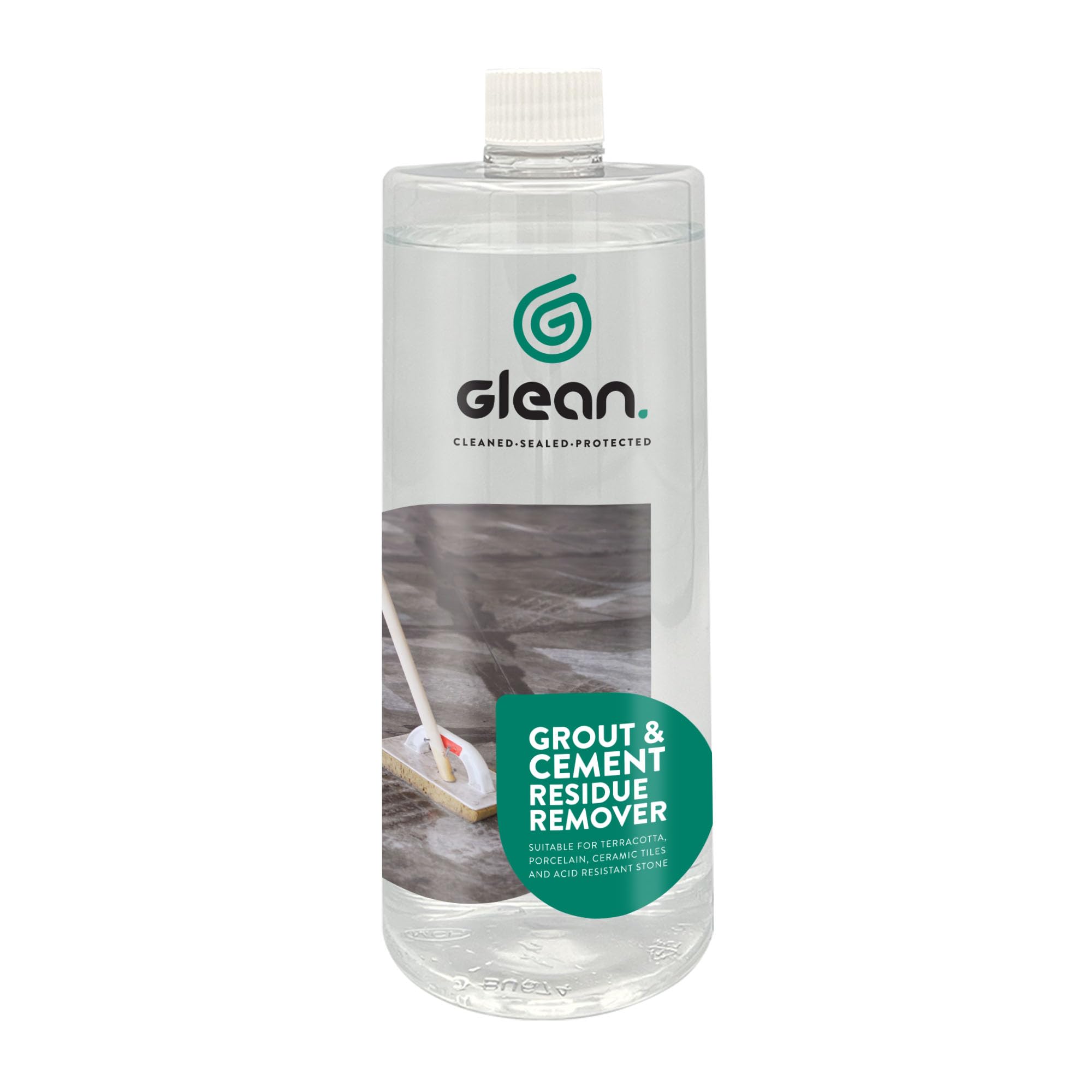 GLEAN Grout & Cement Residue Remover | 1 Litre | Heavy-Duty Grout Haze & Mortar Film Cleaner | Removes Tile Adhesive, Efflorescence & Cement Residue | Indoor & Outdoor Use