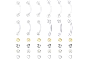 QWALIT Clear Belly Button Rings Plastic Belly Button Rings Plastic Belly Rings for Sports Surgery