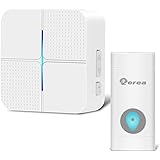 Wireless Doorbell Operating at over 600 Feet Range with Plug-In Receiver, Waterproof Door Bell Chime Kit with 52 Melodies, 4-Level Volume & Blue LED Flashing Light, Battery Included ZEREA Model X5