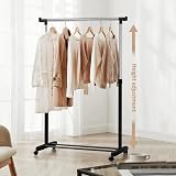 Vivo Technologies Adjustable Mobile Clothes Rail 80cm 41.5cm 87cm Castors view 2