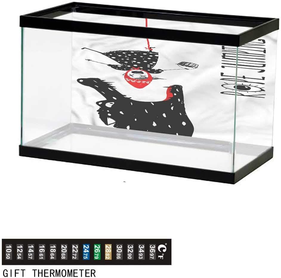 Khaki home Fish Tank Backdrop Quirky,Prince Frog Asking for Kiss,Aquarium Background, Thermometer Sticker