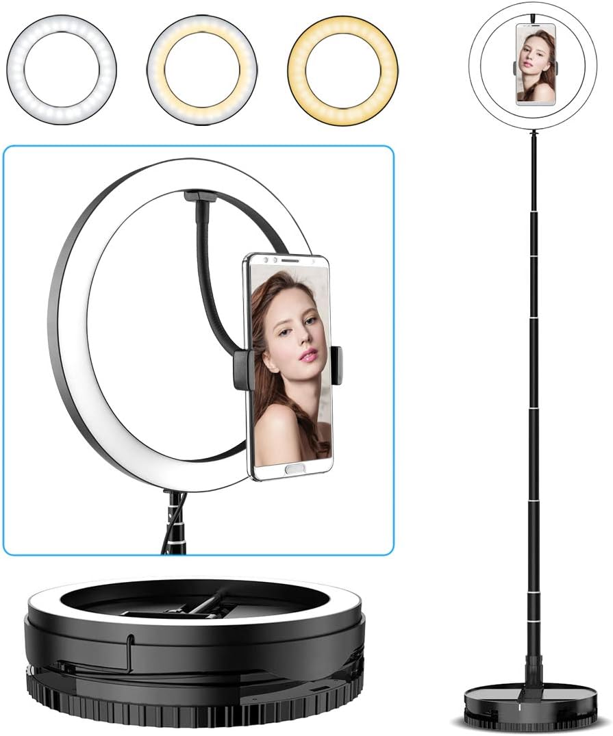 66.14inch Tall Foldable Ring Light with Phone Holder and