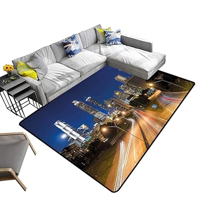 Amazon Com Alsohome Abstract Design Area Rug Atlanta Skyl E