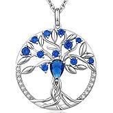 jiamiaoi Tree of Life Necklaces for Women Birthstone Family Tree Necklace Womens Jewelry Gifts for Mom Mother Grandmother