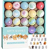 Bath Bombs for Kids with Surprise Inside for Girls Boys Toddlers, 20 Pack Organic Kids Bath Bombs with Puppy Dolls Inside, Kids Safe Handmade Bubble Bath Fizzies, Ideal Birthday Christmas Gift Set