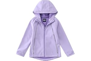 M2C Girls Hooded Fleece Lined Windproof Softshell Windbreaker Jacket