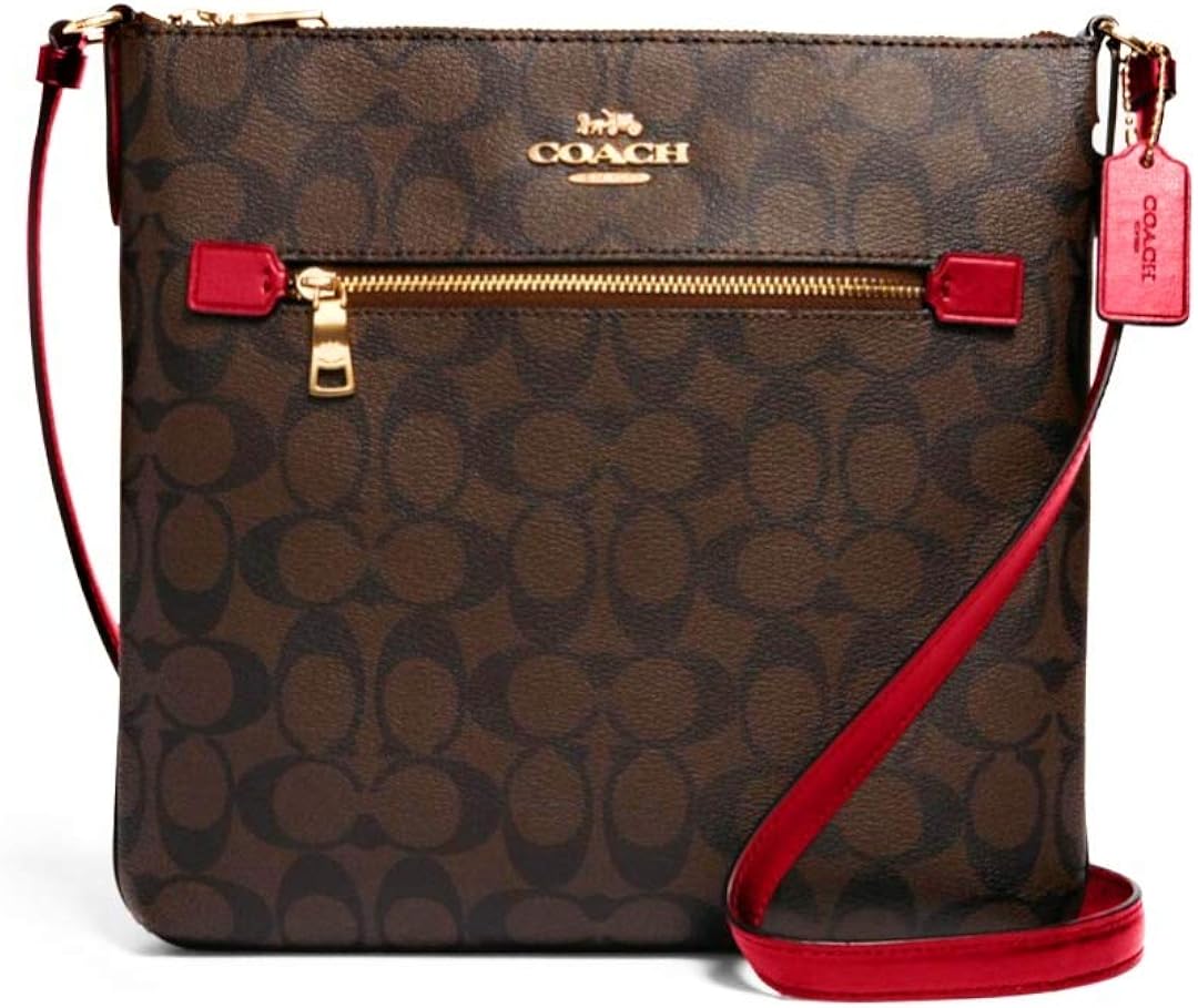 COACH Womens Rowan File Bag In Signature Canvas (Brown 1941 Red