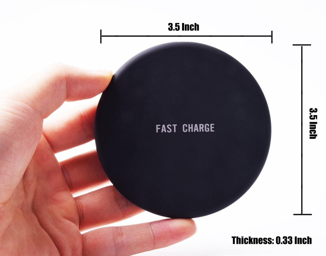 Wireless Charging, JH-LI QI Fast Wireless Charger Ultra Slim Wireless Charger Pad for Samsung Galaxy Note 8,S8, S8+ S8 Plus,S7,S7 Edge,S6 Edge/Edge Plus,Note 5,iPhone X 8 Plus 8,[Sleep-Friendly] Black
