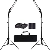 GSKAIWEN Battery Powered Photography Light Outdoor Portable Handheld Wand | LED Video Light Stick Dimmable 2800K-5500K Photo Studio Light Kit with NP-F970 Li-ion Battery and Stand for Portrait, YouTube