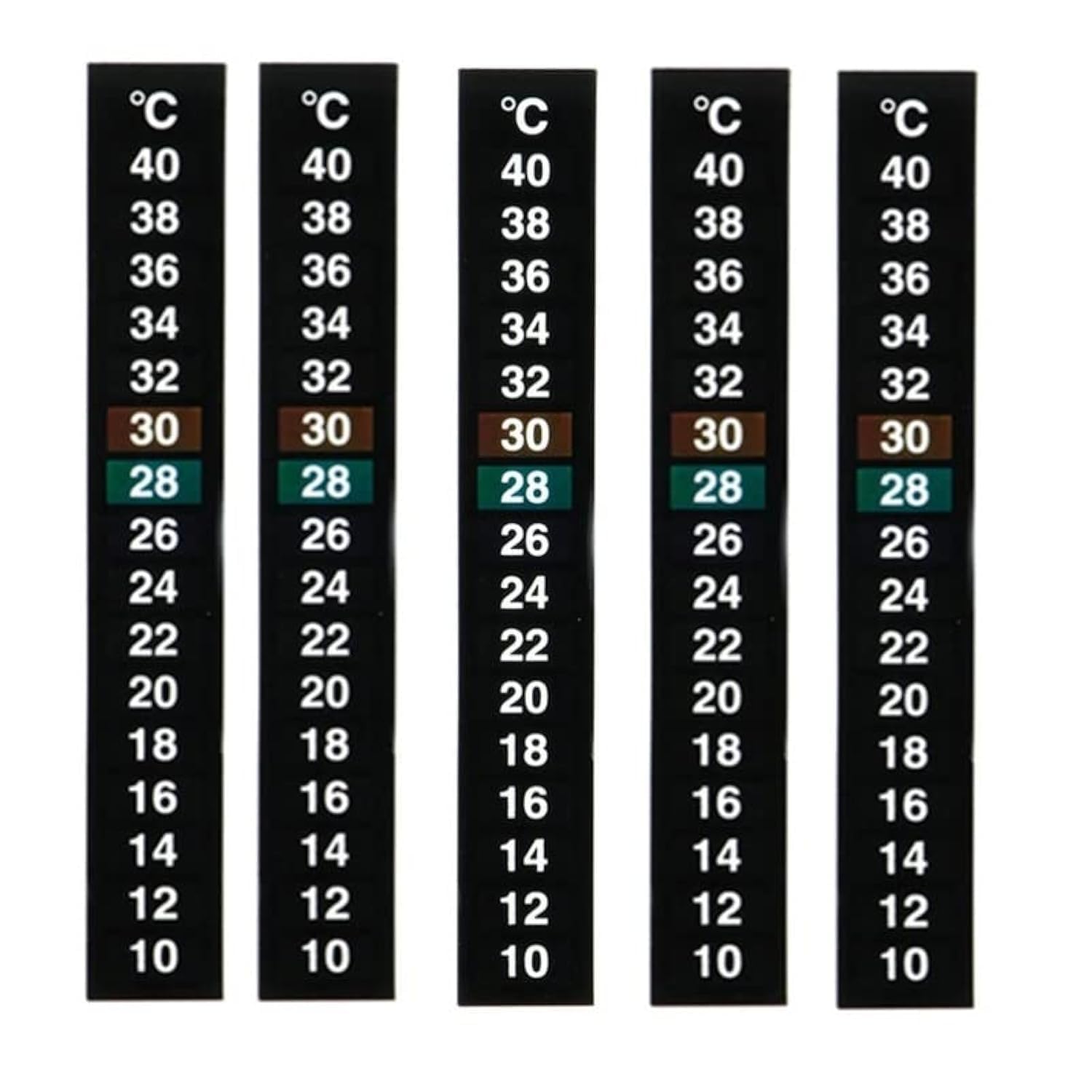 Hsthe Sea 10PCS Aquarium Stick-on Thermometer 10-40℃ Temperature Strip Fish Tank Water Temperature Sticker Gauge Degree Celsius Display
