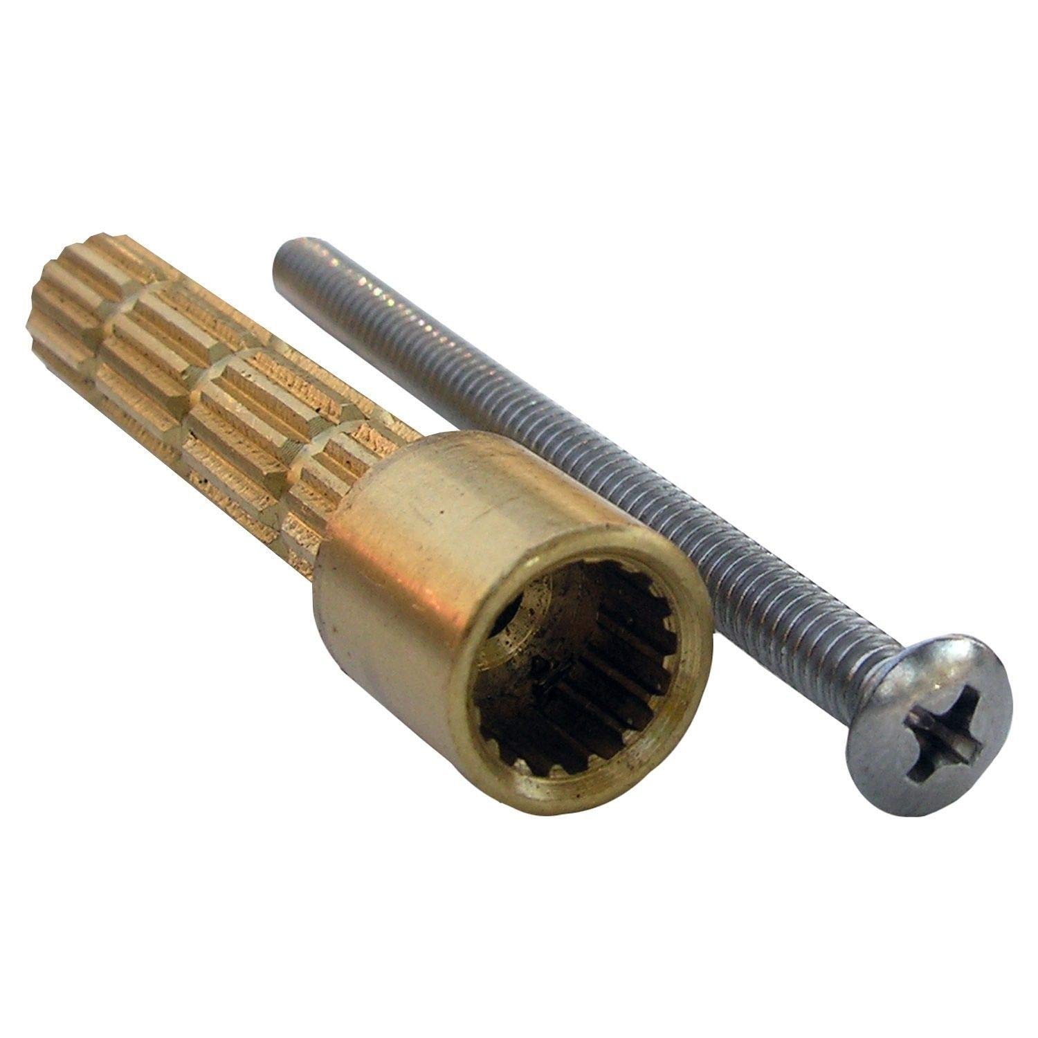 Photo 1 of LASCO 03-1783, Brass Valve Stem Extension, 3-Inch Male to Female, H Broach, Custom Cut to Length, with 10-24, 3-Inch Screw